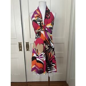 My Michelle Y2K Floral Halter Fit and Flare Dress Womens Size Medium Pink Orange